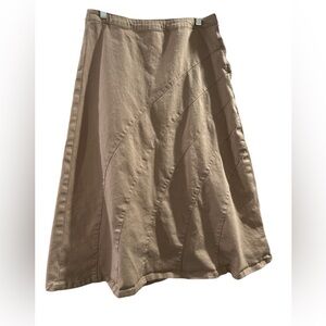 Khaki Denim Skirt Bedford Brand Size 10 EUC
